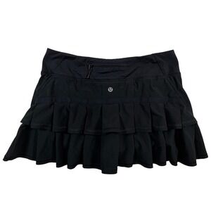 lululemon athletica Black Tiered Ruffle Athletic Skort